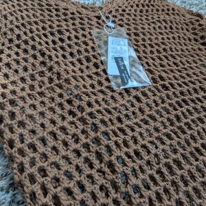 SHEIN Brown Swim Coverup with Cozy Knit Texture